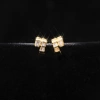 The new S925 silver needle copper plated with real gold stud earrings exude a French retro and elegant charm with slightly inlaid zircon details Picture